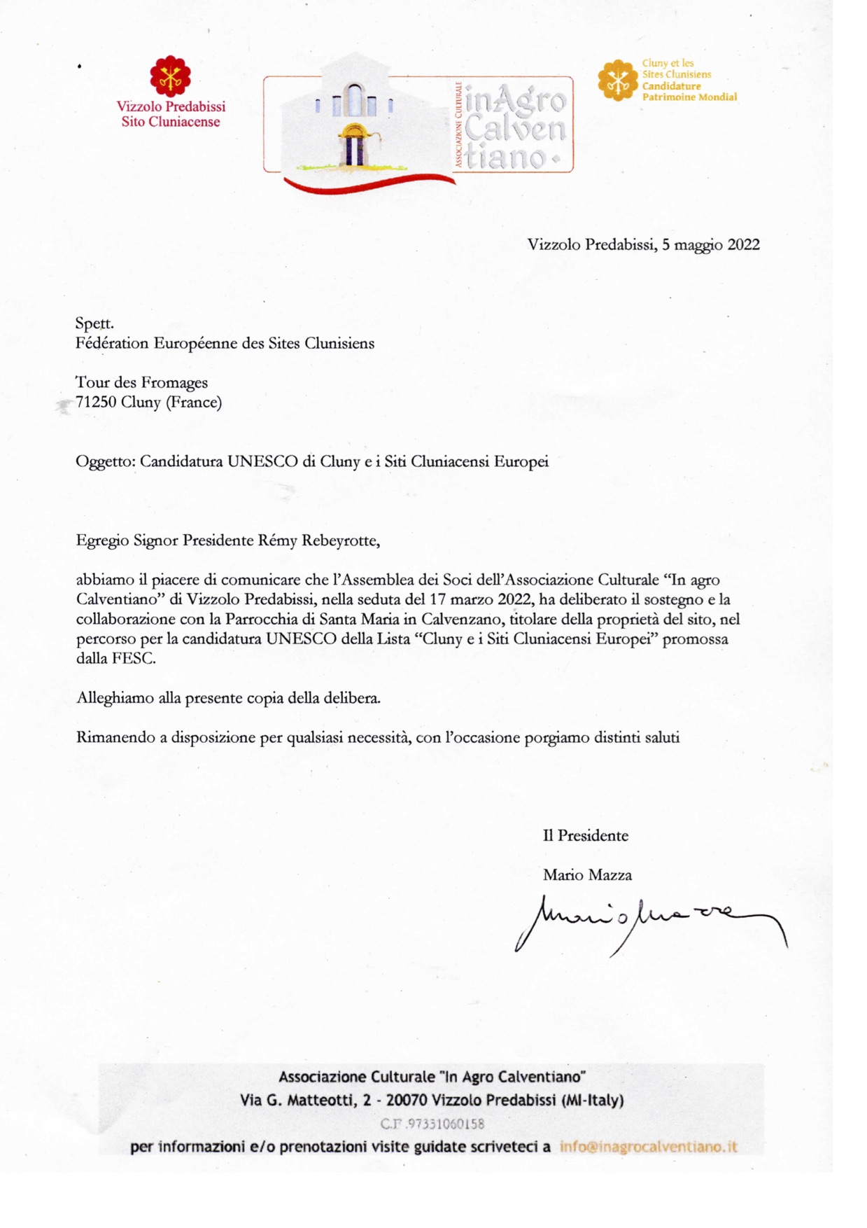 LETTERA inagro x adesione UNESCO